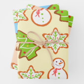 Weihnachtskekse Snowman Tree Star Muster Geschenkpapier Set (Beispiel)