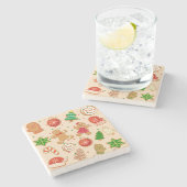 Weihnachtskekse Steinuntersetzer (Seitenansicht)