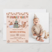 Weihnachtskekse Süß 1. Geburtstag Foto Einladung (Vorderseite)