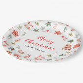 Weihnachtskekse und Blattrot Pappteller (Schrägansicht)