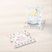 Weihnachtskekse und Blattrot Rechteckiger Pappuntersetzer (Vor Ort)