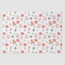 Weihnachtskekse und Blattrot Seidenpapier