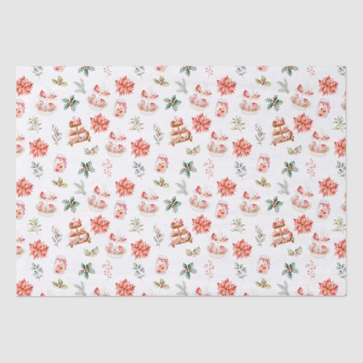 Weihnachtskekse und Blattrot Seidenpapier (Vorderseite)