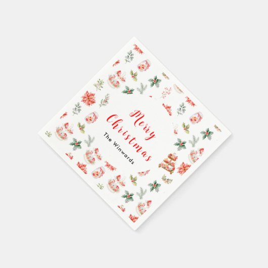 Weihnachtskekse und Blattrot Serviette (Ecke)