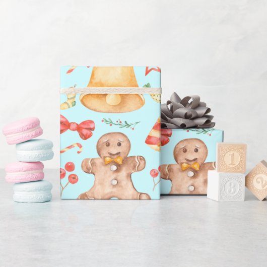 Weihnachtskekse und Bonbons Geschenkpapier (Babyparty)