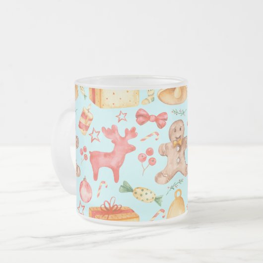 Weihnachtskekse und Bonbons Mattglastasse (Vorderseite Links)