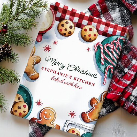 Weihnachtskekse und Candy Canes Personalisiert Geschirrtuch