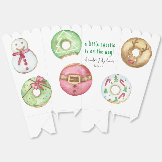 Weihnachtskekse und Donuts Babydusche Geschenkschachtel (Ungeklappt)