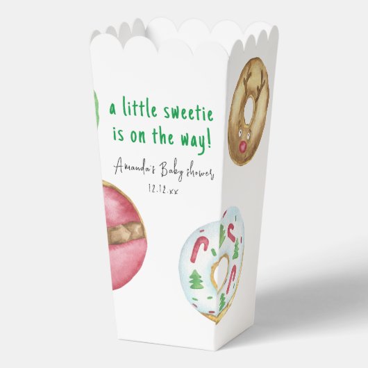 Weihnachtskekse und Donuts Babydusche Geschenkschachtel (Vorderseite)