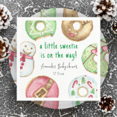Weihnachtskekse und Donuts Babydusche Serviette