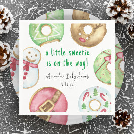 Weihnachtskekse und Donuts Babydusche Serviette