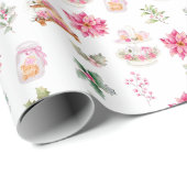 Weihnachtskekse und Foliage Pink Geschenkpapier (Rolleneckpunkt)