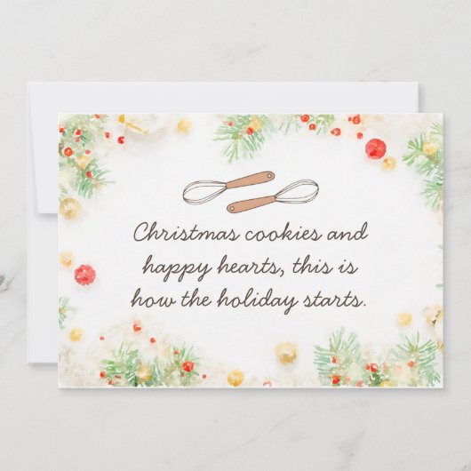 Weihnachtskekse und Happy Hearts Weihnachtskarte Einladung (Vorderseite)