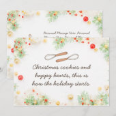 Weihnachtskekse und Happy Hearts Weihnachtskarte Einladung (Vorne/Hinten)