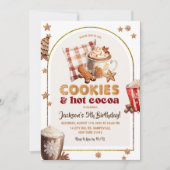 Weihnachtskekse und heiße Kakaojungen zum Geburtst Einladung (Vorderseite)