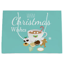 Weihnachtskekse und heißer Schokoladenurlaub Große Geschenktüte