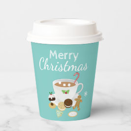 Weihnachtskekse und heißer Schokoladenurlaub Pappbecher