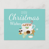 Weihnachtskekse und heißer Schokoladenurlaub Postkarte (Vorderseite)