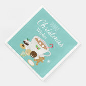 Weihnachtskekse und heißer Schokoladenurlaub Serviette (Ecke)