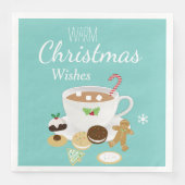 Weihnachtskekse und heißer Schokoladenurlaub Serviette (Vorderseite)