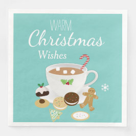 Weihnachtskekse und heißer Schokoladenurlaub Serviette