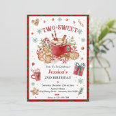 Weihnachtskekse und Kakao 2. Geburtstag Party Einladung (Stehend Vorderseite)