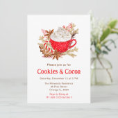 Weihnachtskekse und Kakao Einladung (Stehend Vorderseite)