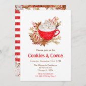 Weihnachtskekse und Kakao Einladung (Vorne/Hinten)