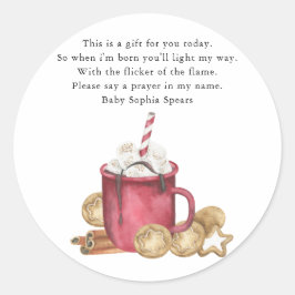 Weihnachtskekse und Kakao - Gebetskandaletikett Runder Aufkleber