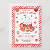 Weihnachtskekse und Kakao Geburtstag Rot Einladung (Vorderseite)