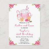 Weihnachtskekse und Kakao Geburtstagsparty Pink Postkarte (Vorderseite)