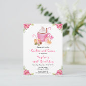 Weihnachtskekse und Kakao Geburtstagsparty Pink Postkarte (Stehend Vorderseite)