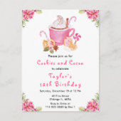 Weihnachtskekse und Kakao Geburtstagsparty Pink Postkarte (Vorderseite)