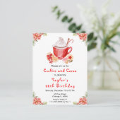 Weihnachtskekse und Kakao Geburtstagsparty Rot Postkarte (Stehend Vorderseite)