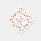 Weihnachtskekse und Kakao Geburtstagsparty Rot Serviette (Ecke)