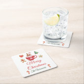 Weihnachtskekse und Kakao-Party Rechteckiger Pappuntersetzer (Vor Ort)