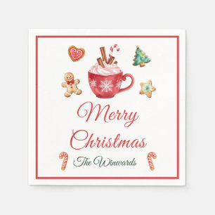Weihnachtskekse und Kakao-Party Serviette
