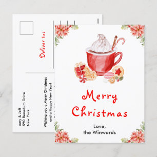 Weihnachtskekse und Kakao Rot Frohe Weihnachten