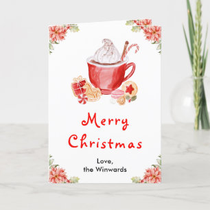 Weihnachtskekse und Kakao Rot Frohe Weihnachten
