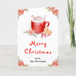 Weihnachtskekse und Kakao Roter Froher Weihnachten