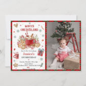 Weihnachtskekse und Kakao-Winter Onederland Einladung (Vorderseite)