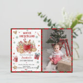 Weihnachtskekse und Kakao-Winter Onederland Einladung (Stehend Vorderseite)