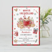 Weihnachtskekse und Kakao-Winter Onederland Einladung (Stehend Vorderseite)