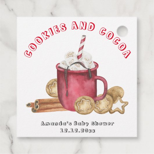 Weihnachtskekse und Kakaodusche Geschenkanhänger (Rückseite)