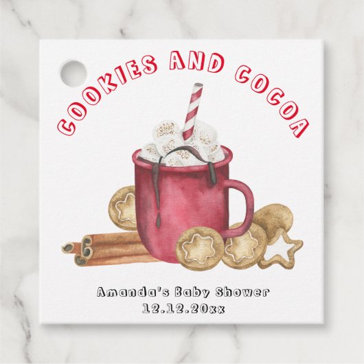 Weihnachtskekse und Kakaodusche Geschenkanhänger (Vorderseite)