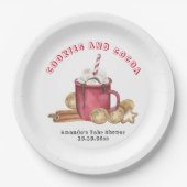 Weihnachtskekse und Kakaodusche Pappteller (Vorderseite)