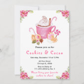 Weihnachtskekse und Kakaopink Einladung (Vorderseite)