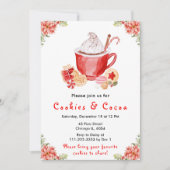 Weihnachtskekse und Kakaorot Einladung (Vorderseite)