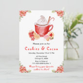 Weihnachtskekse und Kakaorot Einladung (Stehend Vorderseite)