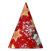 Weihnachtskekse und Schneeflocken auf Rot Partyhütchen (Links)